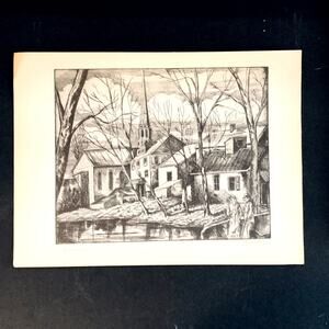 Emil Ganso "Bearsville" Town Art 1930s Print Treasury Collection Sketch Vintage
